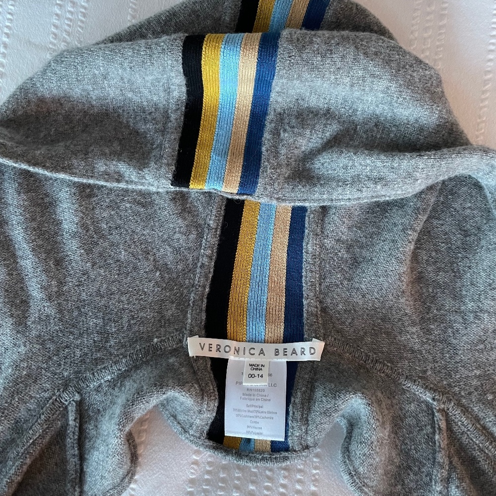 Veronica Beard Striped Cashmere Hoodie Dickey